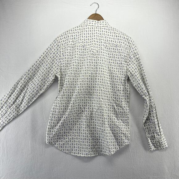 Levis Shirt men's Medium White Western Pearl Snap Cowboy Rancher Geometric NEW - Picture 8 of 10